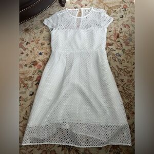 J. Crew White Eyelet Midi Dress